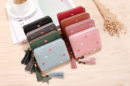 2024 Women Small Wallet: Mini Tassel, PU Leather, Coin Purse