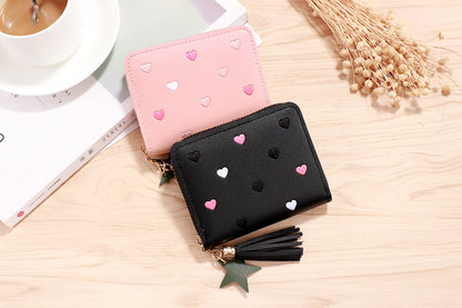 2024 Women Small Wallet: Mini Tassel, PU Leather, Coin Purse