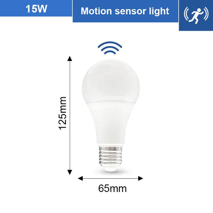 PIR-rörelsesensor LED-lampa 6W 9W 12W 15W 18W 20W E27 Radarsensorljuslampa Lamparas 110V 220V För hemtrappa