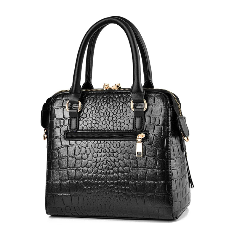 Yogodlns Luxury Crocodile Pattern Handbag Women Winter New PU Leather Tassel Shoulder Bag Brands Design Handle Bag Lady Purse