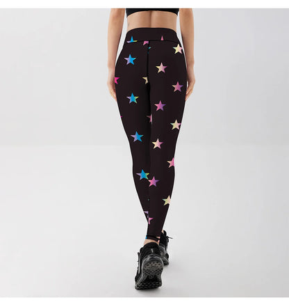 Kvinnors stjärnmönster tryckta Leggings