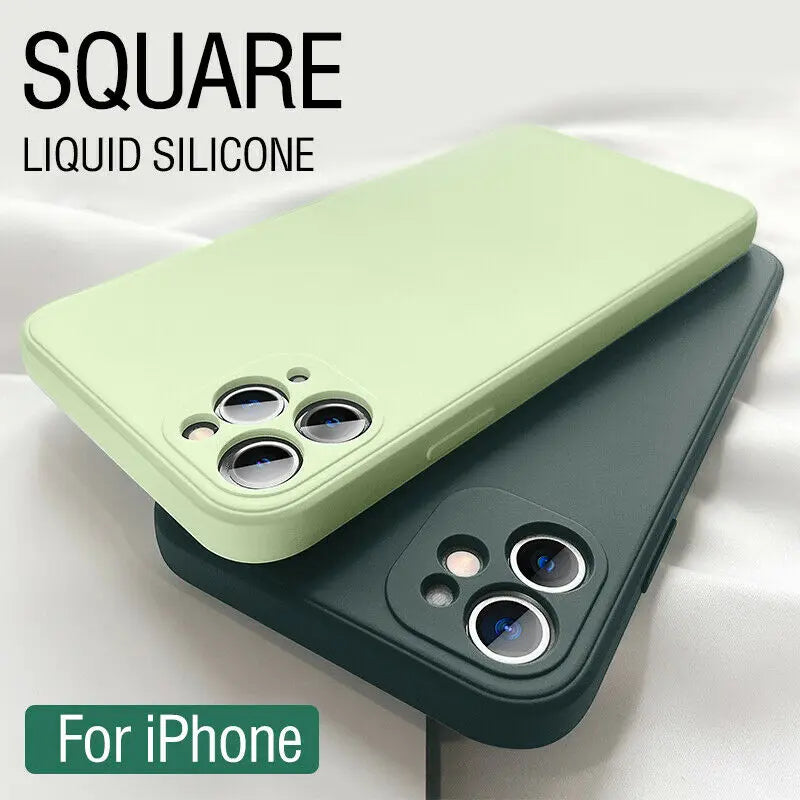 Luxury Liquid White Silicone Phone Case For iPhone 11 12 13 14 15 Pro Max Mini Xs X XR 6 6s 7 8 Plus SE Thin Soft Cover Fundas