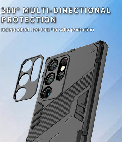 Rugged Armor Shockproof Phone Case for Xiaomi Poco F3, with Magnetic Car Holder Stand Back Cover