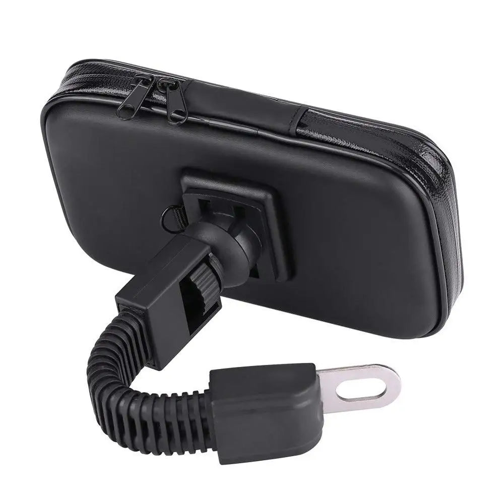 Motorcycle Phone Holder with Waterproof Bag for Rearview Mirror or Handlebar Mount