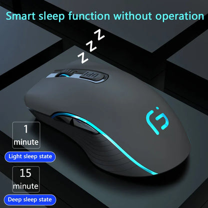 Rechargeable Computer Mouse Dual Mode Bluetooth+2.4Ghz Wireless USB Mouse 2400DPI Optical Gaming Mouse Gamer Mice for PC Laptop