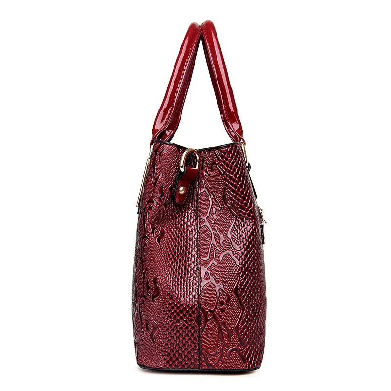 Luxury Women's Bag: Large Capacity, Shiny PU Leather