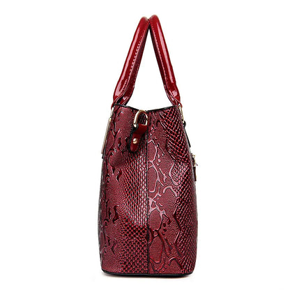 Luxury Women's Bag: Large Capacity, Shiny PU Leather