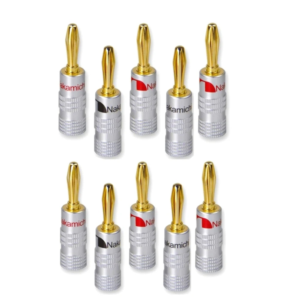 8pcs Matihur banana plugs 24K Gold-plated 4MM Banana Connector with Screw Lock For Audio Jack Speaker Plugs  HiFi