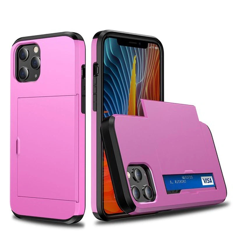 iK05 Case For iPhone: Luxury Drop Resistant Card Slot Wallet