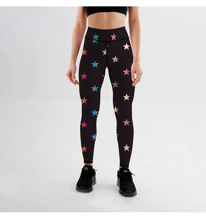 Kvinnors stjärnmönster tryckta Leggings