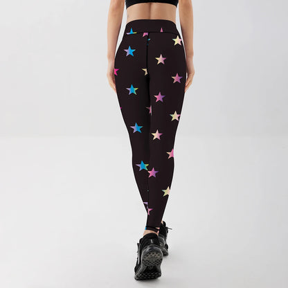 Kvinnors stjärnmönster tryckta Leggings