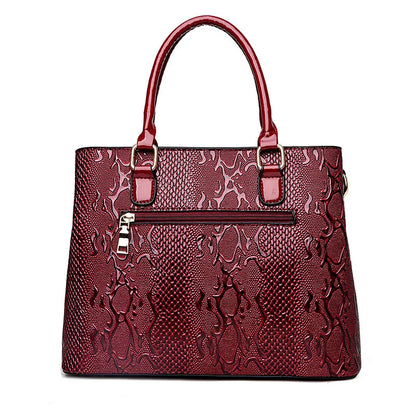 Luxury Women's Bag: Large Capacity, Shiny PU Leather