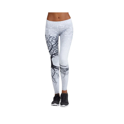 Women's Tree Print Push Up Yoga Leggings for Gym and Workout