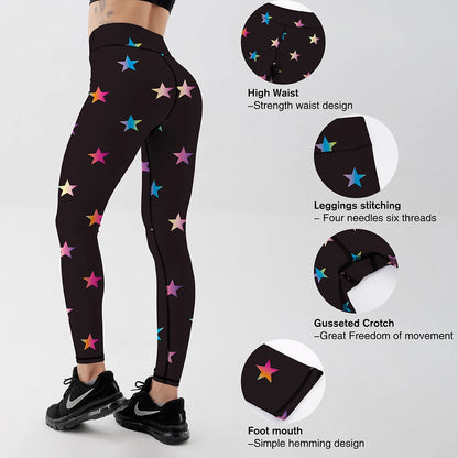 Kvinnors stjärnmönster tryckta Leggings