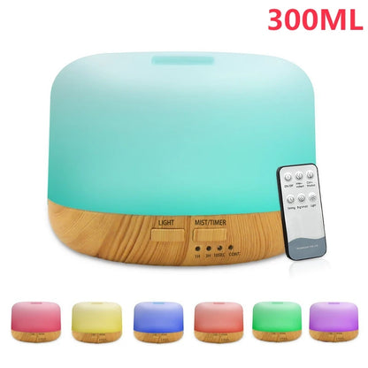 Air Humidifier & Essential Oil Diffuser – Ultrasonic Cool Mist Maker with LED Lamp, 300ML/500ML Capacity, Electric Aroma Diffuser