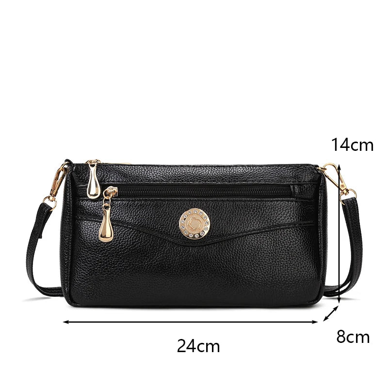 Crossbody Bags for Women – PU Leather Messenger Bag with Multiple Pockets, Square Shoulder Bag, Ladies Phone Purse