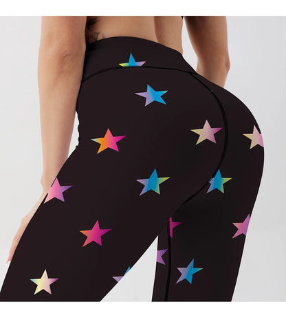 Kvinnors stjärnmönster tryckta Leggings