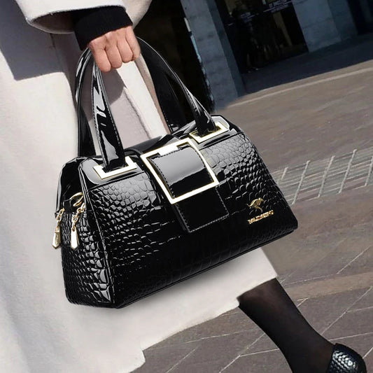 2-Layer Tote: Large, Luxury, Crocodile Pattern