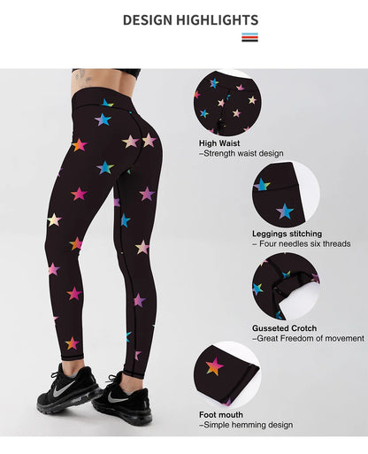 Kvinnors stjärnmönster tryckta Leggings