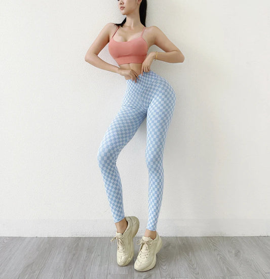 Women's Plaid Thick Leggings for Yoga and Fitness