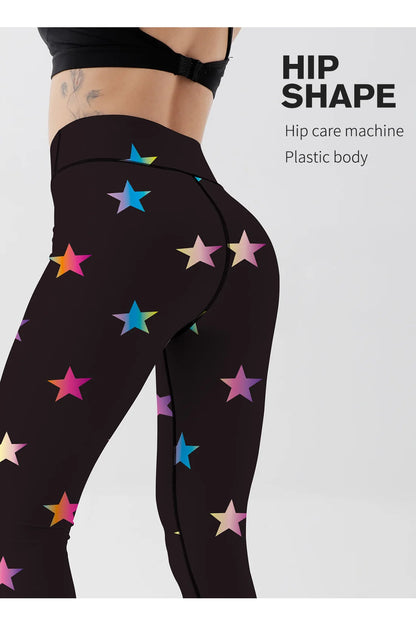 Kvinnors stjärnmönster tryckta Leggings