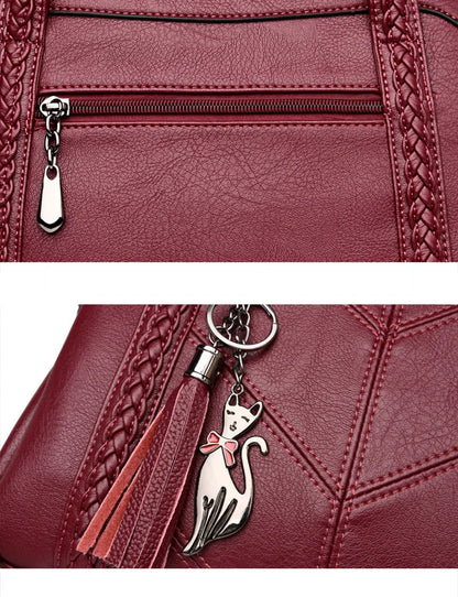 Yogodlns Luxury Pendant Handväskor Damväskor PU Läder Märken Crossbody Bag Large Kapacitet Axelväska Dam Märken Handle Bag