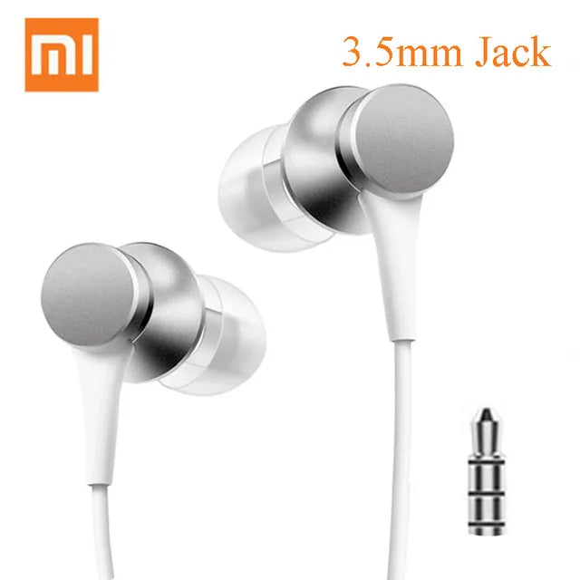 Original Xiaomi headset Mi Piston 3 In-Ear Fresh 3,5 mm Wire Control hörlurar Musik Stereo Mic för Huawei Xiaomi Smartphone