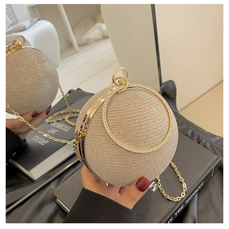 Circular Ring Portable Evening Bags Metal Sliver Round Ball Handbags For Lipstick Elegant Luxury Clutch Purse Wedding Wallets