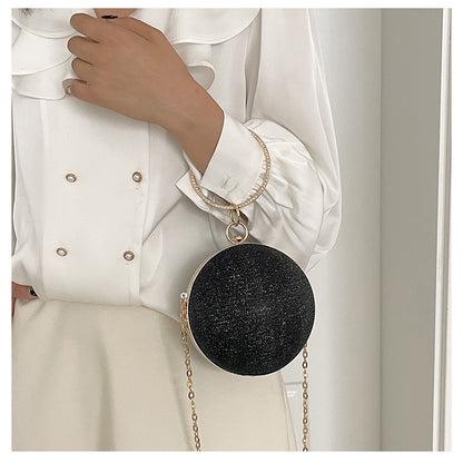 Circular Ring Portable Evening Bags Metal Sliver Round Ball Handbags For Lipstick Elegant Luxury Clutch Purse Wedding Wallets