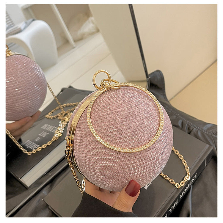 Circular Ring Portable Evening Bags Metal Sliver Round Ball Handbags For Lipstick Elegant Luxury Clutch Purse Wedding Wallets