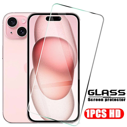 4st HD-skärmskydd och fodral med härdat glas för iPhone-modeller