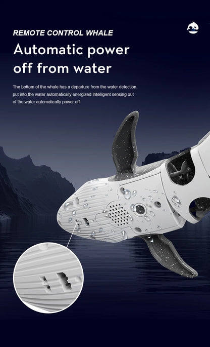 RC Whale Remote-Control Submarine Animal Underwater Simulation Water Spray Robot Electric Boat Bathtube Waterproof  Toy Kid Gift