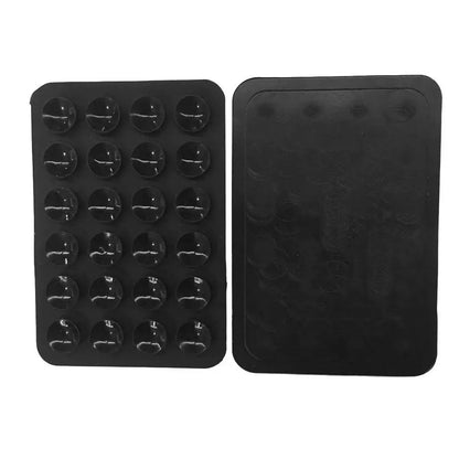 Suction Cup Wall Stand Mat – Multifunctional Silicone Leather Square Phone Case Anti-Slip Holder Mount for 2024