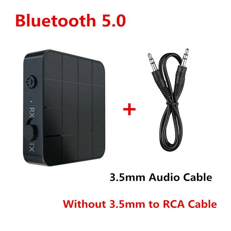 KN319 Bluetooth-sändaremottagare 2 i 1 Stereo Audio Receiver Converter Trådlös Adapter Med RCA 3,5MM AUX För Bil TV PC