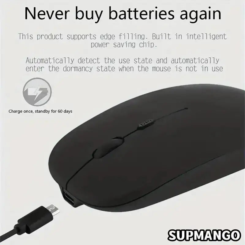 Uppladdningsbar trådlös mus med 2,4 GHz USB 1600DPI-mus för dator Laptop Tablet PC Macbook Gaming Mouse Gam