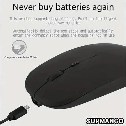 Rechargeable Wireless Mouse With 2.4GHz USB 1600DPI Mouse for Computer Laptop Tablet PC Macbook Gaming Mouse Gam