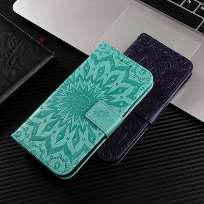 Green Leather Phone Book Cover Flower Honor