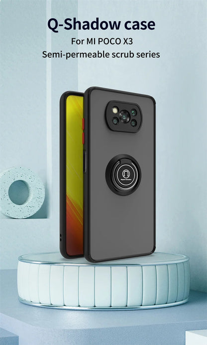 Stötsäkert fodral för Xiaomi Poco X3 Pro, magnetisk bilhållare Ringställ Telefonskydd för Poco X3 NFC, X3 Pro, Poco X3 Pro