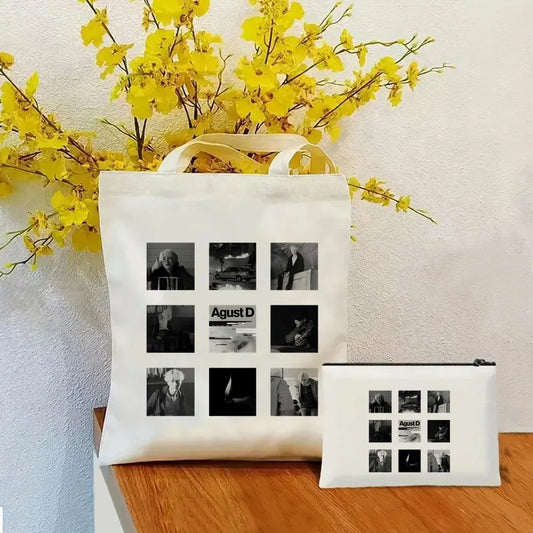 Agust D Tote Set: Canvas &amp; Makeup Bag