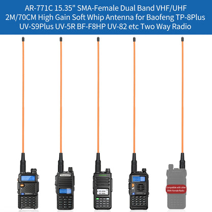 ABBREE Walkie Talkie Antenna SMA Female Male VHF UHF Band Tri-Band GMRS for BaoFeng UV-5R BF-888S Quansheng UV-K5 K6 Ham Radio