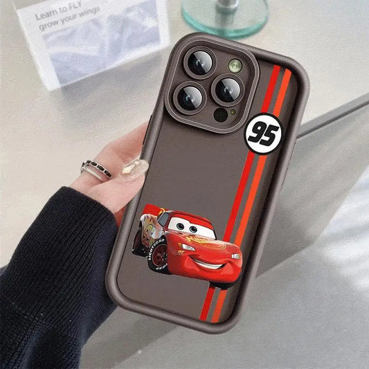 Lightning McQueen telefonfodral för Apple iPhone 16 11 13 15 12 14 Pro Max 7 XR X XS 13 12 Mini 14 Plus 8 SE Silikonskydd