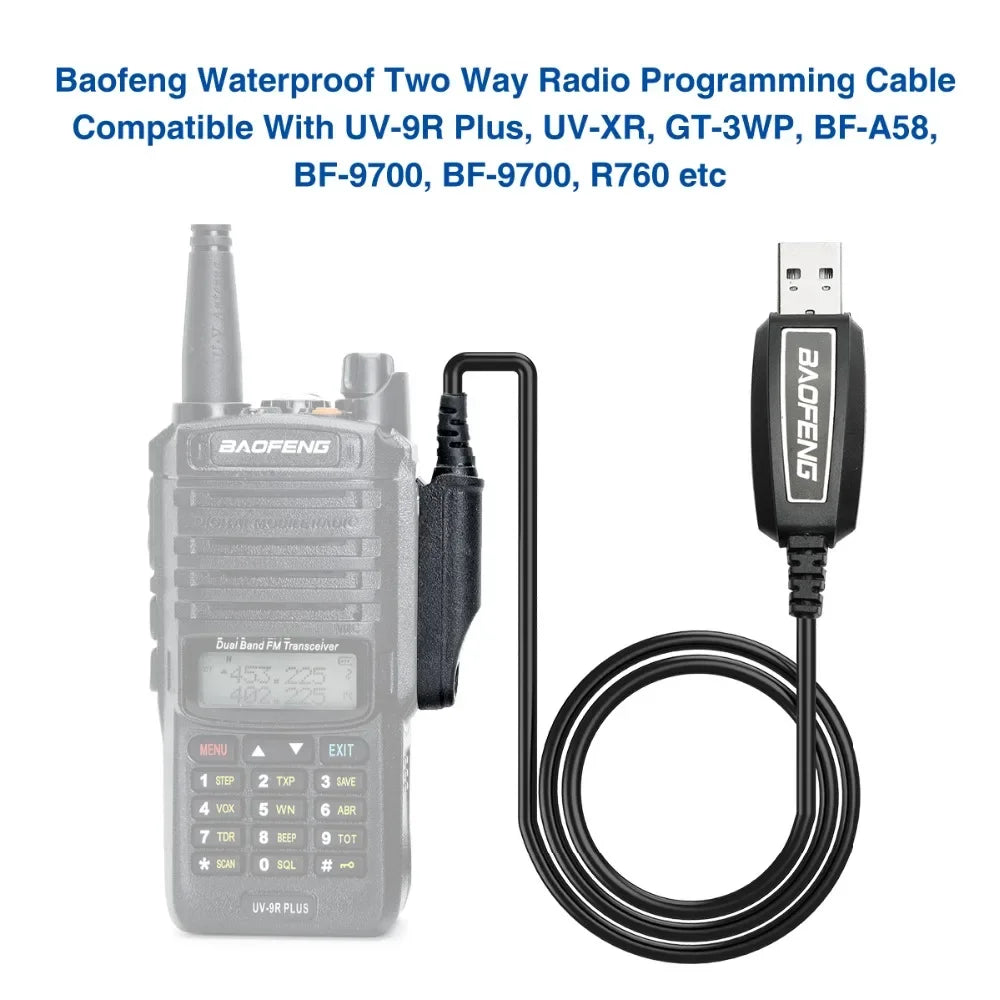 USB-programmeringskabel med CD för Baofeng UV-5R 82 888S UV-S9PLUS UV-13 16 17 21 Pro Quansheng UV-K5 5R Plus Walkie Talkie Radio