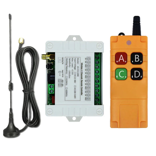 DC 12V 24V 36V 4CH RF Wireless Remote Control Switch Radio Receiver With 2000M Long Distance Remote controller Suckers antenna