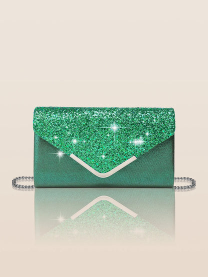 Glitter Bling Envelope Clutch – Elegant Party & Wedding Handbag for Women.