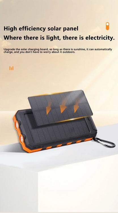 200000mAh Solar Power Bank with USB-A and USB-C Fast Charging