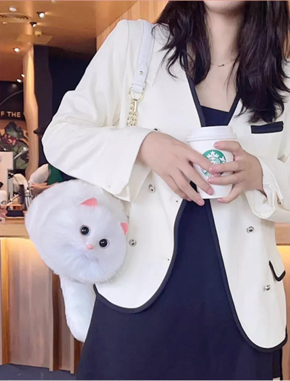 One Shoulder Bag: Versatile, Cute Cat Plush