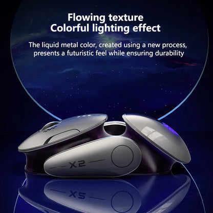 Inp X2 Silent Bluetooth Mouse Metal Base Rechargeable Wireless Gaming Mouse For Computer Laptop Office Game