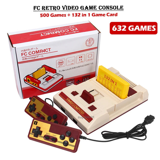 8 Bit Video Game Console Built in 500 Classic Games Family Computer TV Game Console Support Game Cartridge For FC Retro Gaming