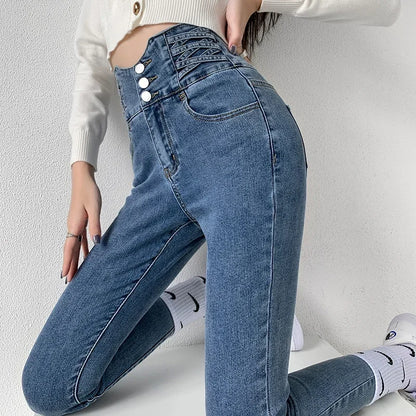 ZOENOVA Stretch Jeans Women 2022 Push Up Sexy Retro High Waist Skinny Mom Pants Korean Fashion Denim Trousers Femme Spring New