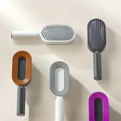 Self-Cleaning Hairbrush for Women – One-Key Cleaning, Hair Loss Airbag Scalp Massage Comb, Anti-Static Hairbrush.